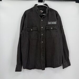 Harley Davidson black jean jacket xl